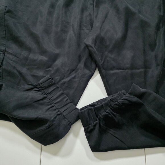 Banana Republic Cargo Pants XL Womens Black Zipper Jogger Lyocell Utility Grunge - Picture 15 of 16